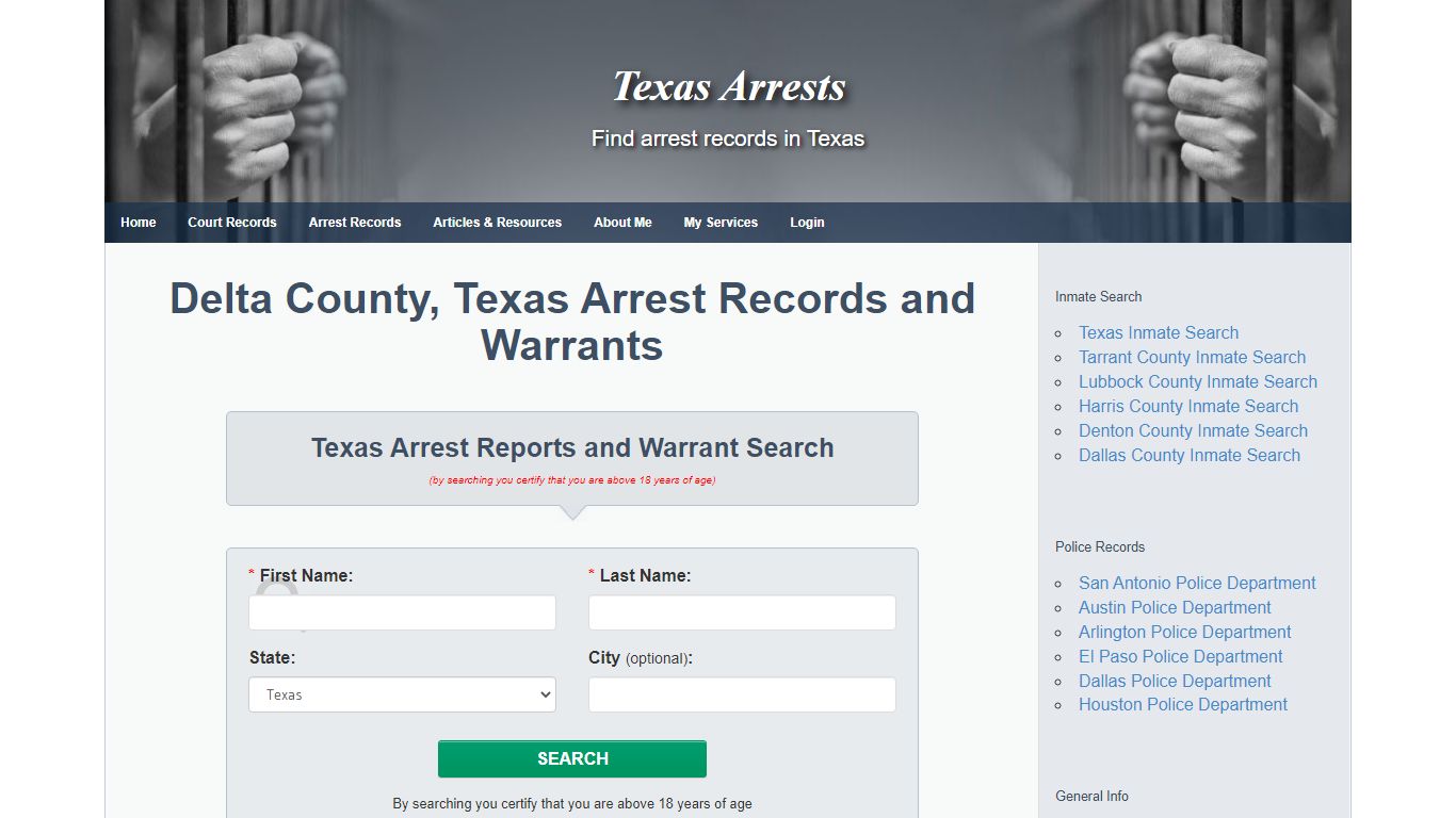 Delta County, Texas Arrest Records and Warrants